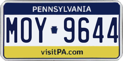 PA license plate MOY9644