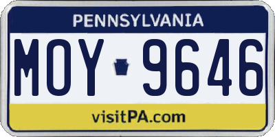 PA license plate MOY9646