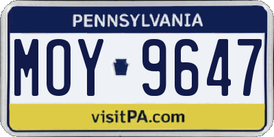 PA license plate MOY9647