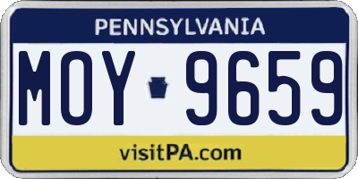 PA license plate MOY9659