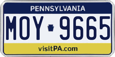 PA license plate MOY9665