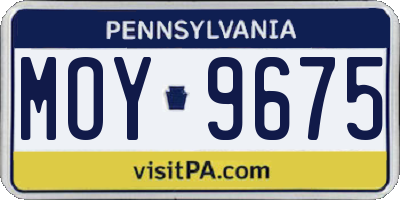 PA license plate MOY9675