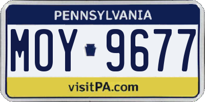 PA license plate MOY9677