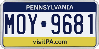 PA license plate MOY9681
