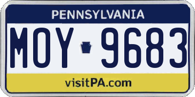 PA license plate MOY9683