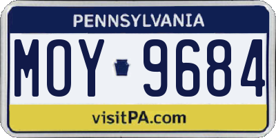 PA license plate MOY9684