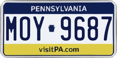 PA license plate MOY9687