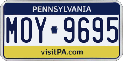 PA license plate MOY9695