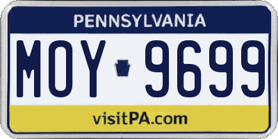 PA license plate MOY9699