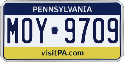 PA license plate MOY9709