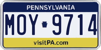 PA license plate MOY9714