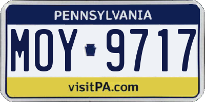 PA license plate MOY9717
