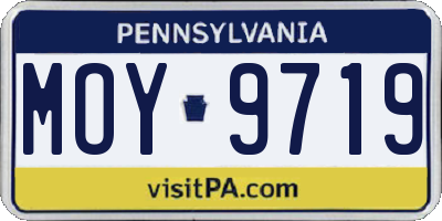 PA license plate MOY9719