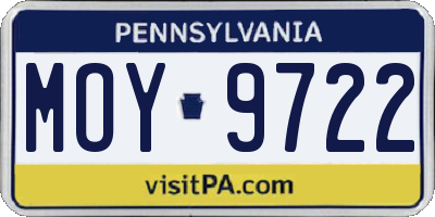 PA license plate MOY9722