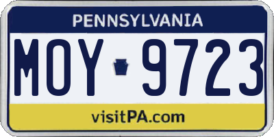 PA license plate MOY9723