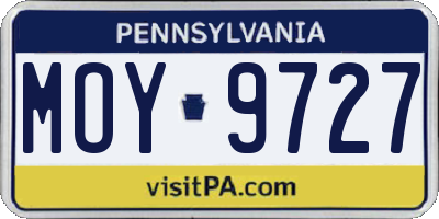 PA license plate MOY9727