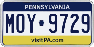 PA license plate MOY9729