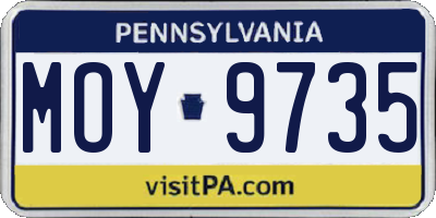 PA license plate MOY9735