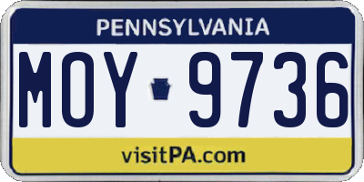 PA license plate MOY9736