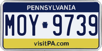 PA license plate MOY9739