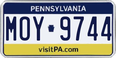 PA license plate MOY9744