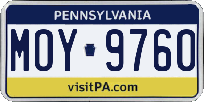 PA license plate MOY9760