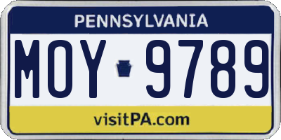 PA license plate MOY9789