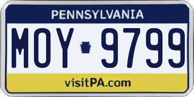 PA license plate MOY9799