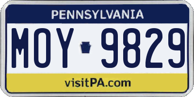 PA license plate MOY9829