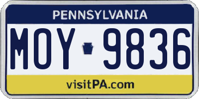 PA license plate MOY9836