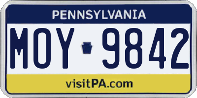 PA license plate MOY9842