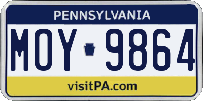 PA license plate MOY9864