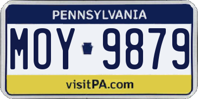 PA license plate MOY9879