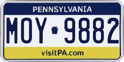 PA license plate MOY9882