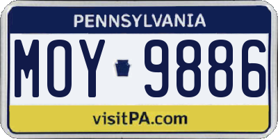 PA license plate MOY9886