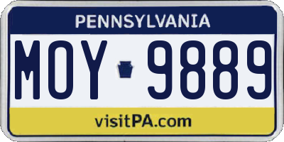 PA license plate MOY9889