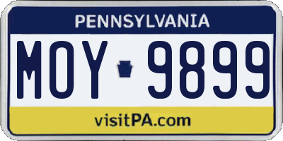 PA license plate MOY9899