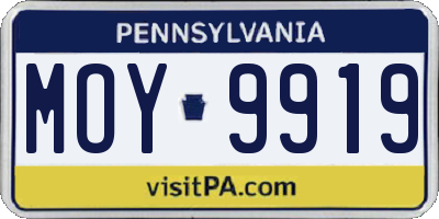 PA license plate MOY9919