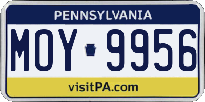 PA license plate MOY9956