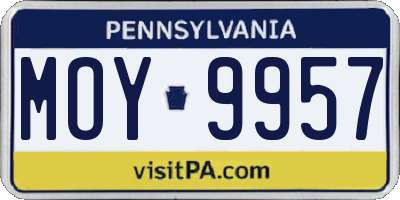 PA license plate MOY9957