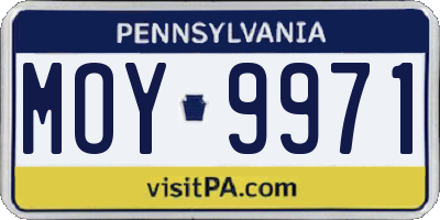 PA license plate MOY9971