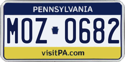 PA license plate MOZ0682