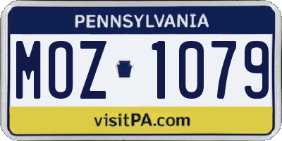 PA license plate MOZ1079