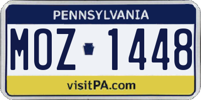 PA license plate MOZ1448