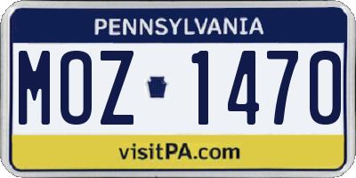 PA license plate MOZ1470