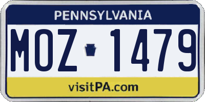 PA license plate MOZ1479