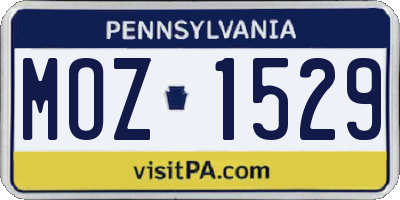 PA license plate MOZ1529