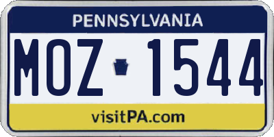 PA license plate MOZ1544