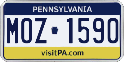 PA license plate MOZ1590