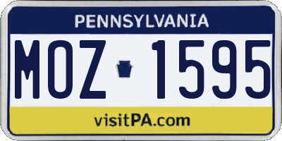 PA license plate MOZ1595